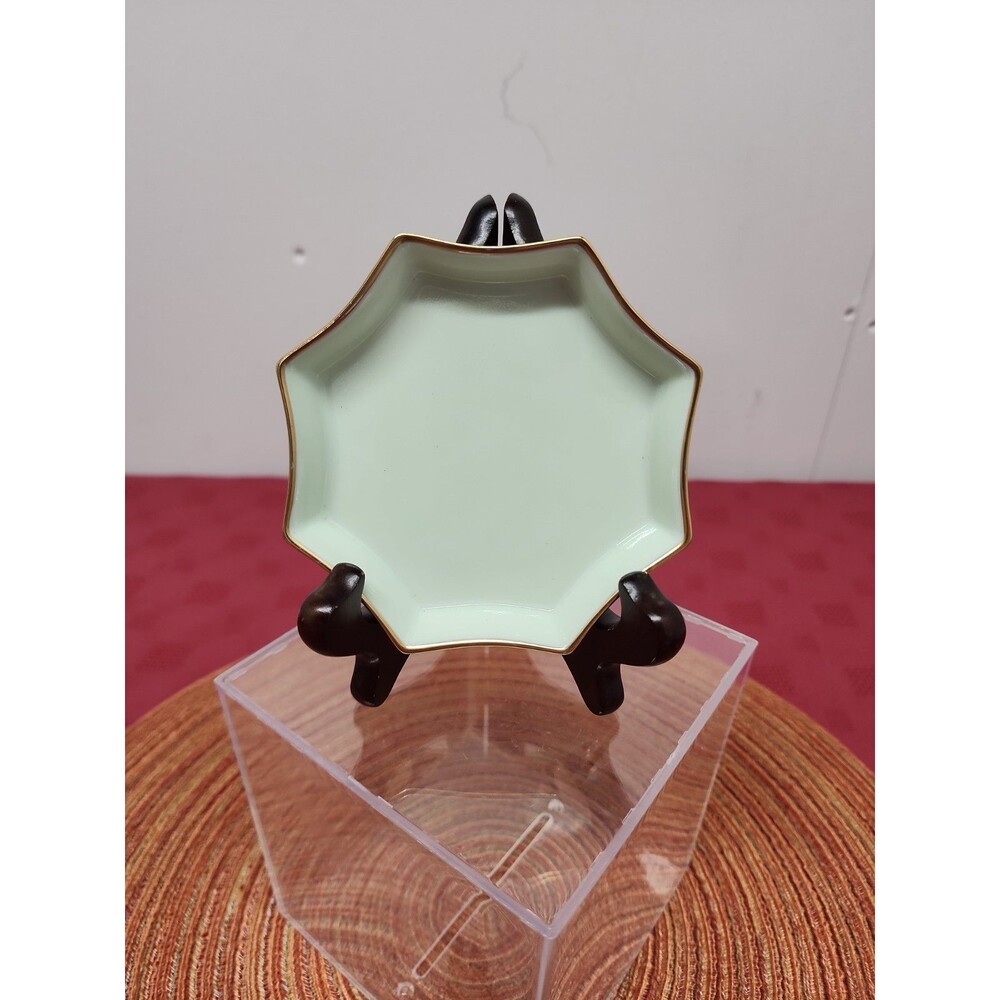 Vintage Fitz&Floyd Versailles Mint Sherbet Octagonal Ashtray/Trinket Dish 1980's